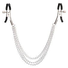 Затискачі на соски 3 ланцюжка металеві сріблясті Easy Life BDSM Desire Clamps 3