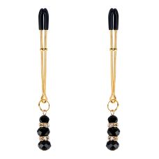Зажимы для сосков с камешками металл цвет золотой Easy Life BDSM Desire Elegance 