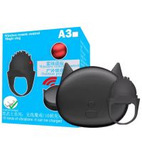 Вібратор на палець у формі кішки для клітора з пультом дистанційного керування чорного кольору Magic ring