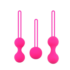 Тренажер Кегеля Набір вагінальних кульок для зміцнення інтимних м'язів малинового кольору Vaginal Dumbbell 3 штуки