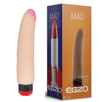 Вібратор рельєфний з кібекожі коричневий EGZO 