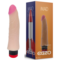 Вибратор рельефный из киберкожи с ярковыраженой головкой телесный EGZO 