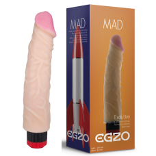 Рельефный вибратор с выраженой головкой телесный из киберкожи EGZO 