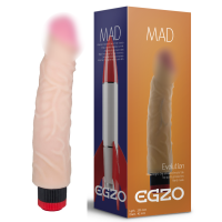 Рельефный вибратор с выраженой головкой телесный из киберкожи EGZO 