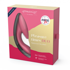 Вібратор для точки джі з безконтактною вакуумною стимуляцією клітора Womanizer Duo Raspberry