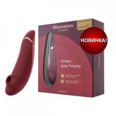 Вакуумный клиторальный стимулятор бордовый Womanizer Premium