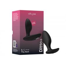 Анальна пробка з вібрацією We-Vibe Ditto+ Satin Black з пультом та керуванням з телефону