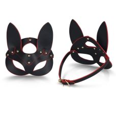 Маска лисички зі штучної шкіри для рольових ігор чорна Roomfun