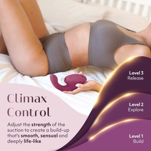 Подвійний вібратор-стимулятор вакуумний для точки G та клітора рожевий Womanizer Next Duo Dusky