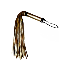 Флогер БДСМ з натуральної м'якої шкіри золотистого кольору DS Fetish
