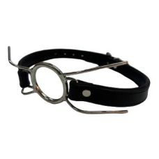 Кляп кольцо в рот БДСМ паук с шипами из искусственной кожи черный DS Fetish 