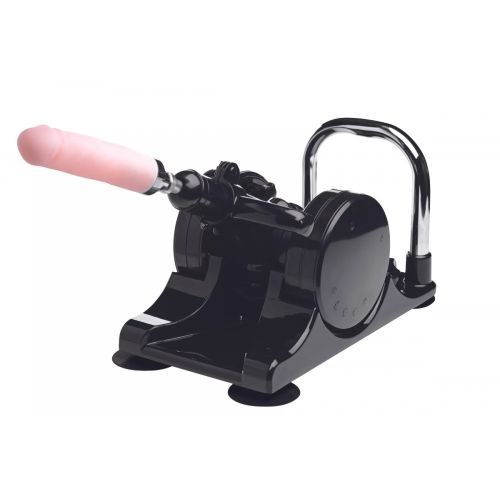 Секс машина с проводным пультом ДУ и насадками фаллоимитатором и мастурбатором вагина черного цвета Lovebotz