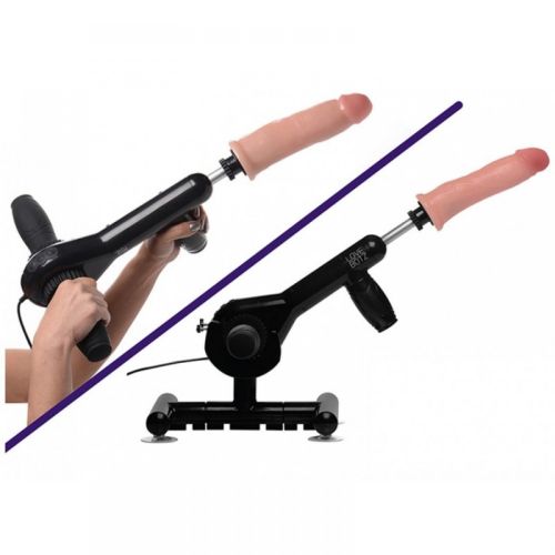 Секс машина на присосці з пультом ДК чорного кольору в комплекті з реалістичним фалоімітатором тілесного кольору Lovebotz Pro Bang XR Brands