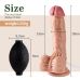 Фаллоимитатор реалистичный на присоске с функцией семяизвержения телесного цвета XISE “Dildo water-spray”