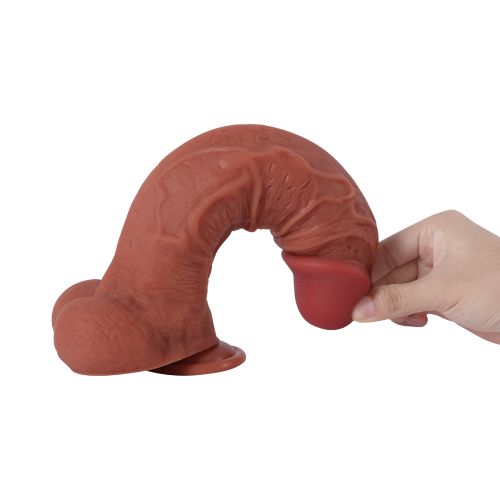 Фалоімітатор двошаровий реалістичний на присосці коричневого кольору XISE "Harryson"