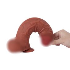 Фалоімітатор двошаровий реалістичний на присосці коричневого кольору XISE "Harryson"