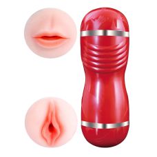 Мастурбатор с двумя входами Ротик и Вагина телесного цвета OYO - Double Pump RED YQM-205 RED