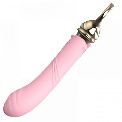Вибратор вагинальный со стимуляцией точки Джи с подогревом розовый силиконовый ZALO COURAGE
