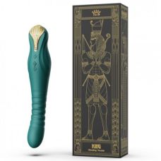 Вибромассажер с фрикциями и управлением со смартфона зелёный ZALO KING Turquoise