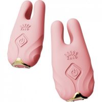 Бездротові віброзатискачі для сосків ZALO Nave Vibrating Nipple Clamps рожеві