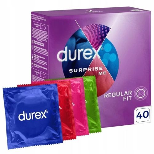 Презервативи 4 різні види гладкі та ребристі Durex Surprise me 40 штук