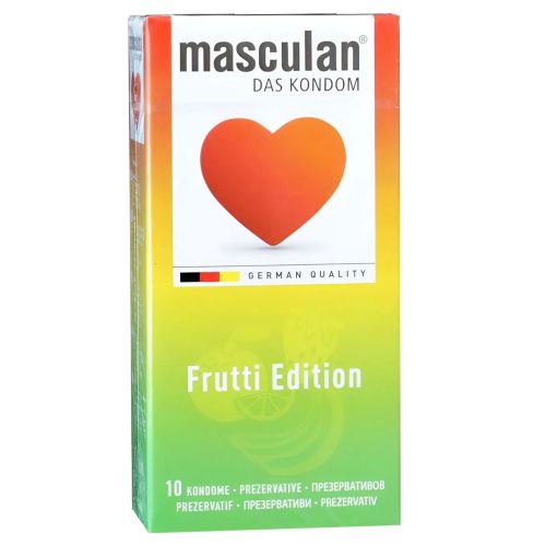 Презервативы разноцветные с ароматом клубники яблока фруктов Masculan Frutti Edition 10 штук
