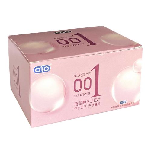 Презервативи ультратонкі з гіалуроновою кислотою та ароматом сакури Olo 0.01 Plus 10 штук