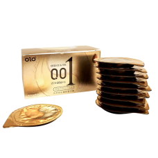 Блок презервативів жовтих що збуджують з гіалуроновою кислотою з охолоджуючим та зігріваючим ефектом прозорого кольору Olo Ice&Fire 10 шт