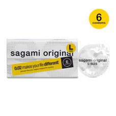 Поліуретановий презерватив Sagami Original тонкі 0,02 6 шт розмір L