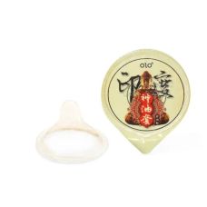 Презервативы ультратонкие рельефные из латекса с продлевающей смазкой и ароматом ванили Olo Gold Indian 10 штук 