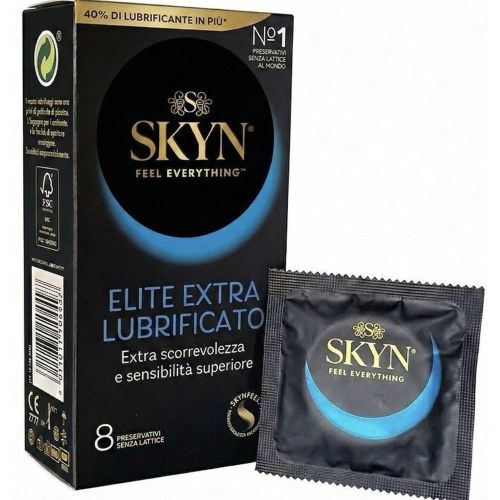 Презервативы сверхтонкие безлатексные с двойным количеством смазки Skyn Elite Extra Lube 8 штук