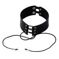 Чокер на шнуровке из натуральной кожи черного цвета Scappa 