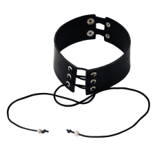 Чокер на шнурівці із натуральної шкіри чорного кольору Scappa