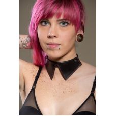 Чокер комірець із натуральної шкіри чорного кольору Scappa