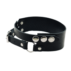 Чокер с металлическими заклепками из натуральной кожи черного цвета Scappa 