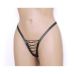 Эротические женские трусики со шнуровкой из натуральной кожи черного цвета Scappa 