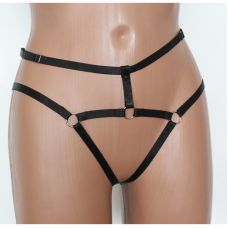 Трусики женские с открытым доступом из резинок черного цвета Scappa 	