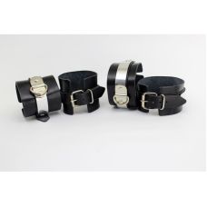 Система фиксации БДСМ для рук и ног ручной работы из натуральной кожи черного цвета Scappa