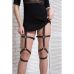 Гартеры с заклепками и кольцами на бедра и ноги из натуральной кожи черного цвета Scappa 