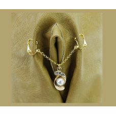 Интимное украшением для клитора кулончик на цепочке золотистого цвета Scappa