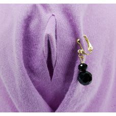 Интимное украшением для клитора с черными камушками из металла золотистого цвета Scappa