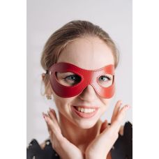 Маска Зорро на очі БДСМ із натуральної шкіри червоного кольору Scappa