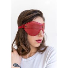 Маска на очі преміум класу БДСМ із натуральної шкіри червоного кольору Scappa