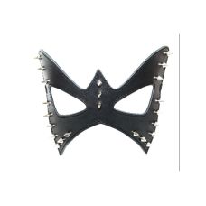 Маска на очі з металевими шипами БДСМ із натуральної шкіри чорного кольору Scappa