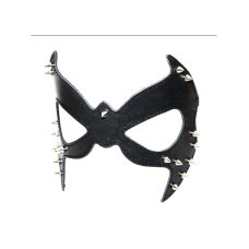 Маска на очі з шипами з металу БДСМ із натуральної шкіри чорного кольору Scappa