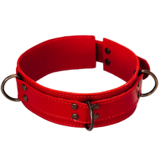 Ошейник с регулировкой БДСМ из натуральной кожи красного цвета Scappa