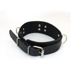 Ошейник с регулировкой БДСМ из натуральной кожи черного цвета Scappa