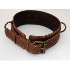 Ошейник с регулировкой БДСМ из натуральной кожи коричневого цвета Scappa