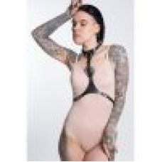 Шкіряна портупея на груди ручної роботи чорного кольору Scappa