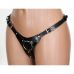 Трусики для страпона с регулируемыми ремешками из натуральной кожи черного цвета Scappa 